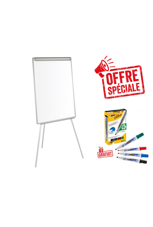 CHEVALET TREPIED BI-OFFICE 100X70CM + 4 MARQUEURS...