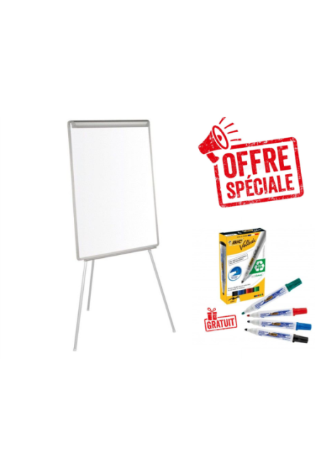 CHEVALET TREPIED BI-OFFICE 100X70CM + 4 MARQUEURS...