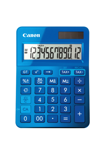 Calculatrice de Bureau Canon LS-123K-MBL Bleu - 12 Chiffres, Design Compact et Pratique