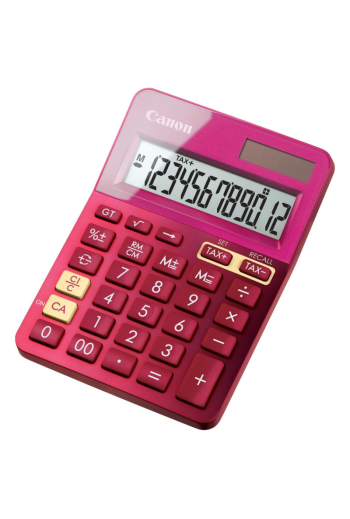 Calculatrice de Bureau Canon LS-123K-MPK Rose - 12 Chiffres, Design Compact et Élégant