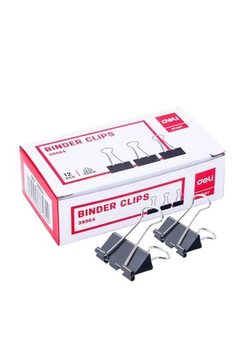 BINDER CLIP DELI 25MM P/12