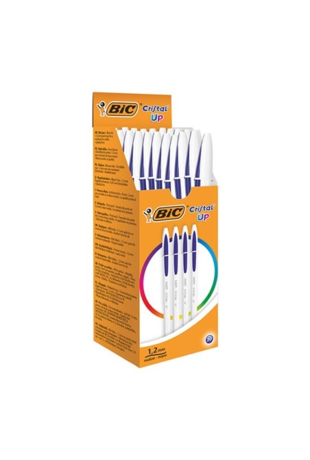 Boite de 20 Stylos à Bille BIC Cristal Up - Bleu