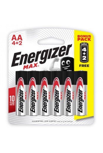 Pile ENERGIZER Max E92 AA BP 4+2 - 1.5 V