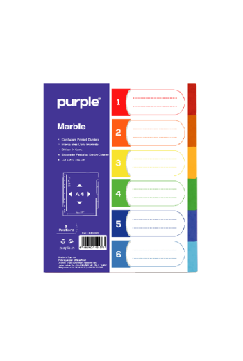 Jeux d’intercalaires en carte imprimé (6 positions) MARBLE