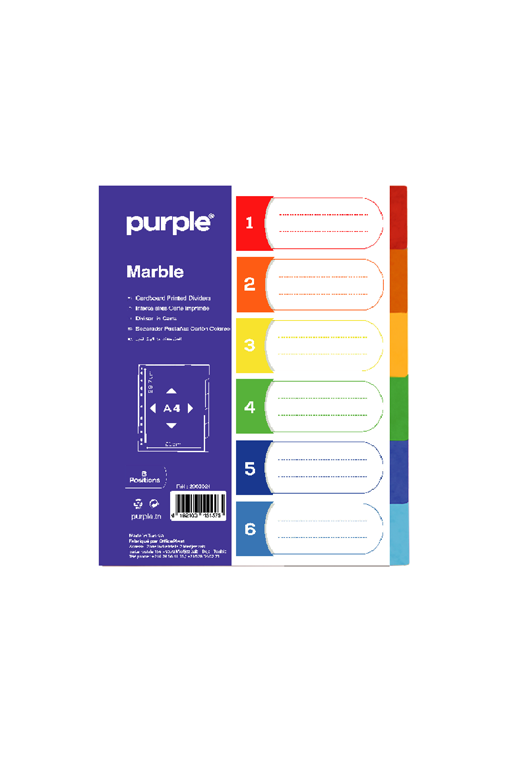 Jeux d’intercalaires en carte imprimé (6 positions) MARBLE