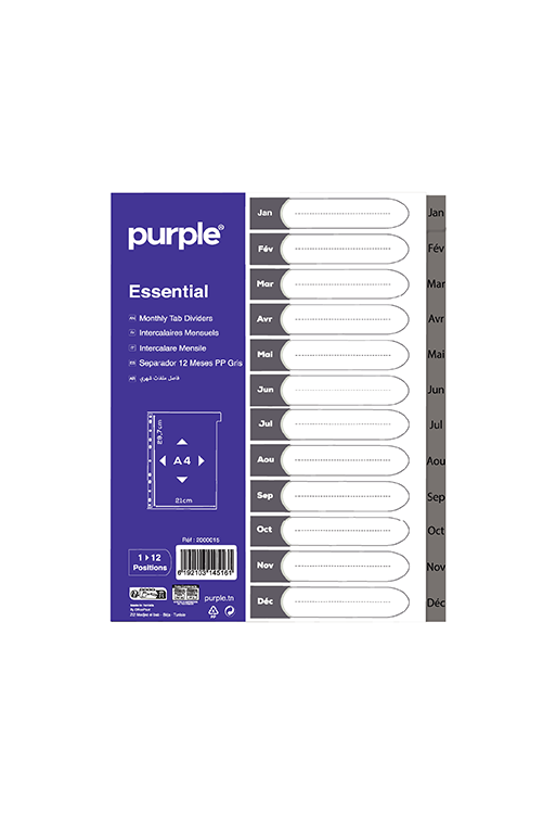 Jeux d’intercalaires en PP Numérique (31 Positions)